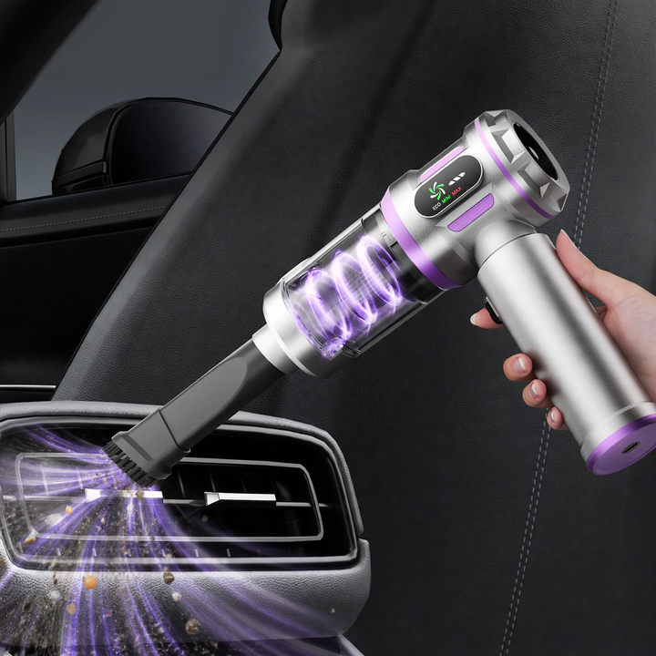 Portable car vacuum cleaner with battery