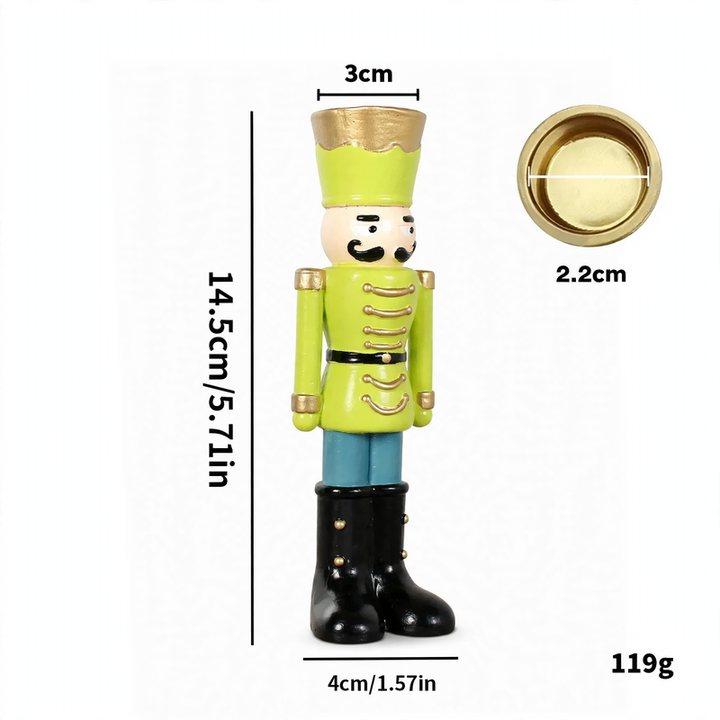 Decorative nutcracker candle holder made of resin