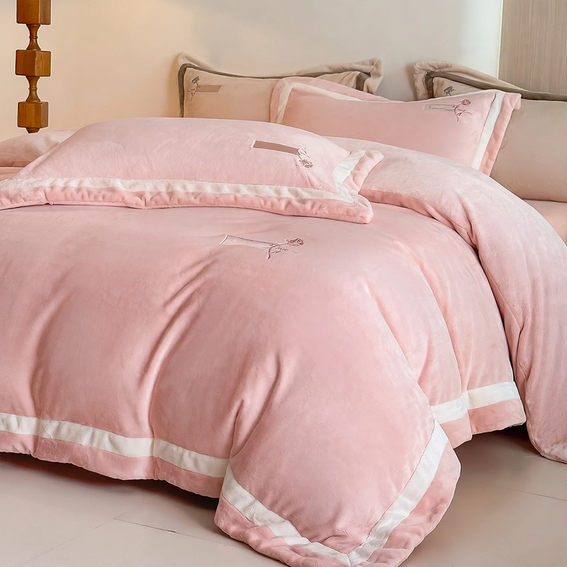 Milk fiber bedding set, 4-piece, premium