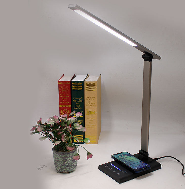 LED desk lamp with long arm, dimmable, eye-friendly
