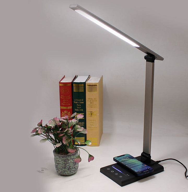 LED desk lamp with long arm, dimmable, eye-friendly