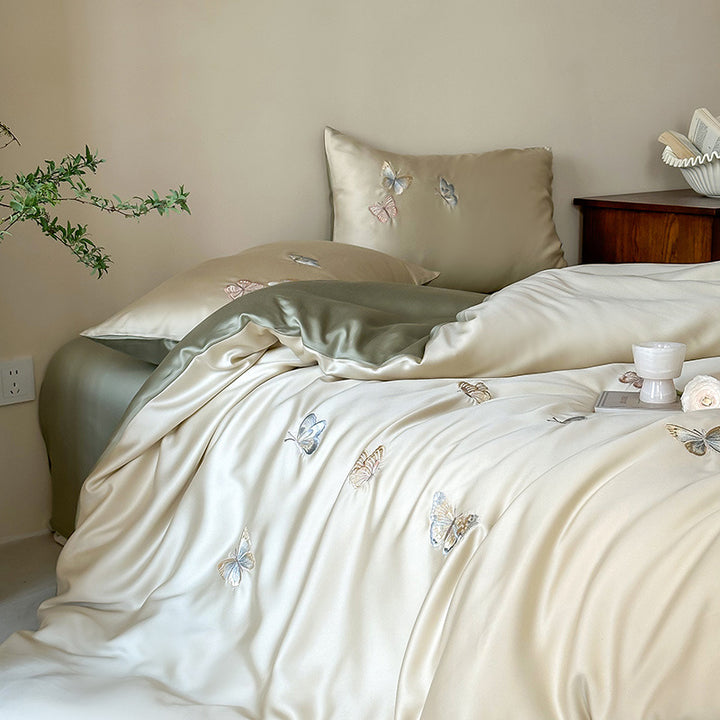 Lyocell bedding, 4-piece, embroidery, summer