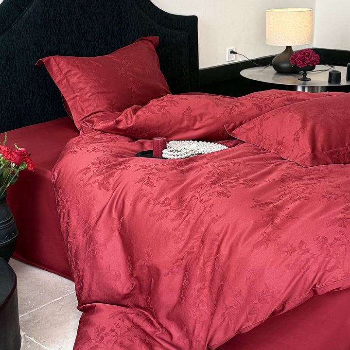 Cotton bedding set, 100 thread count, embroidered