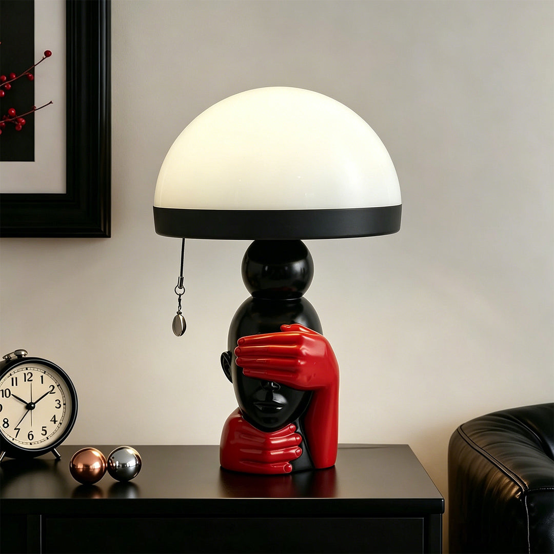 Creative mushroom table lamp with pull switch