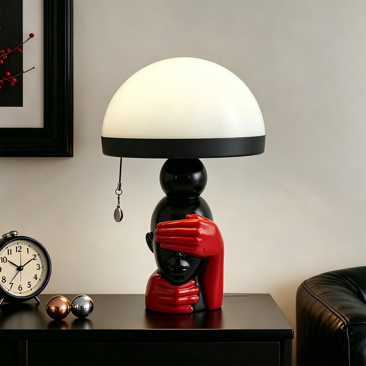Creative mushroom table lamp with pull switch