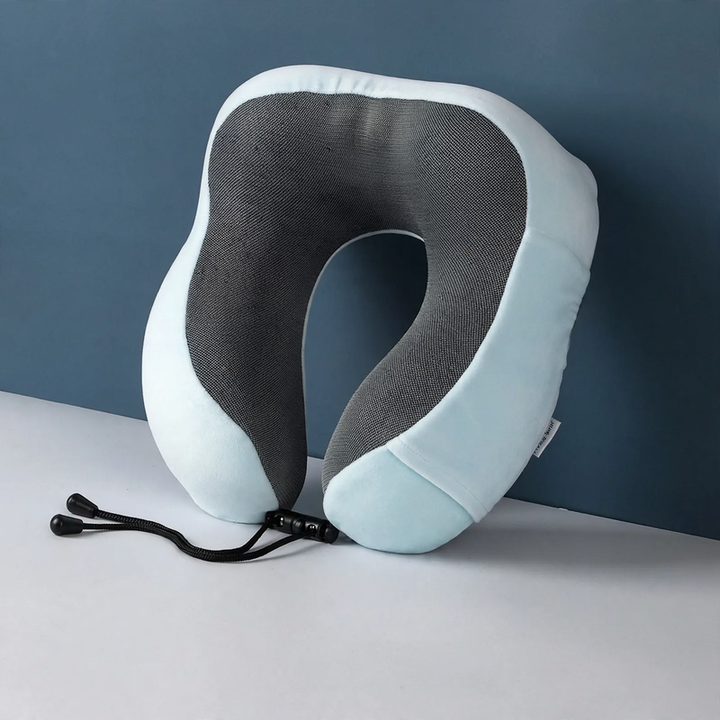 U-shaped neck pillow made of memory foam with storage