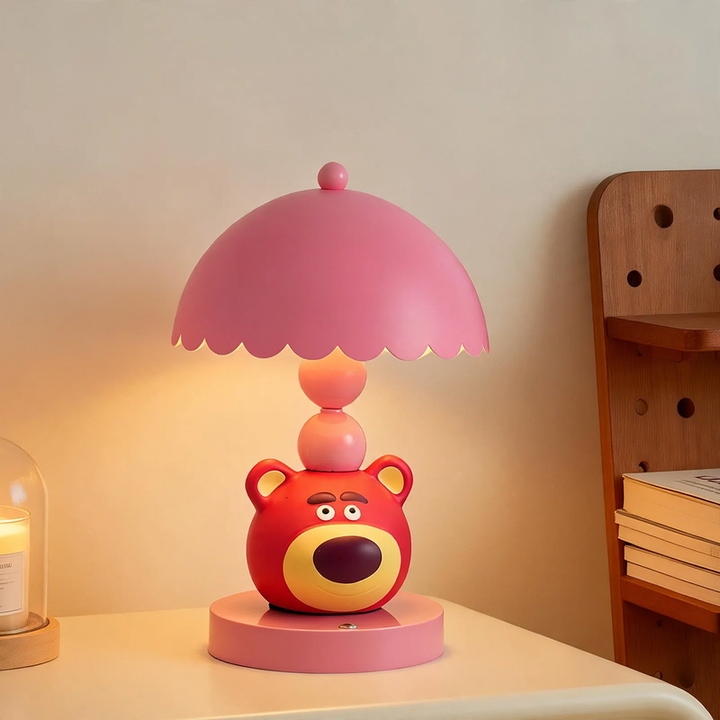 Cute strawberry bear table lamp for children