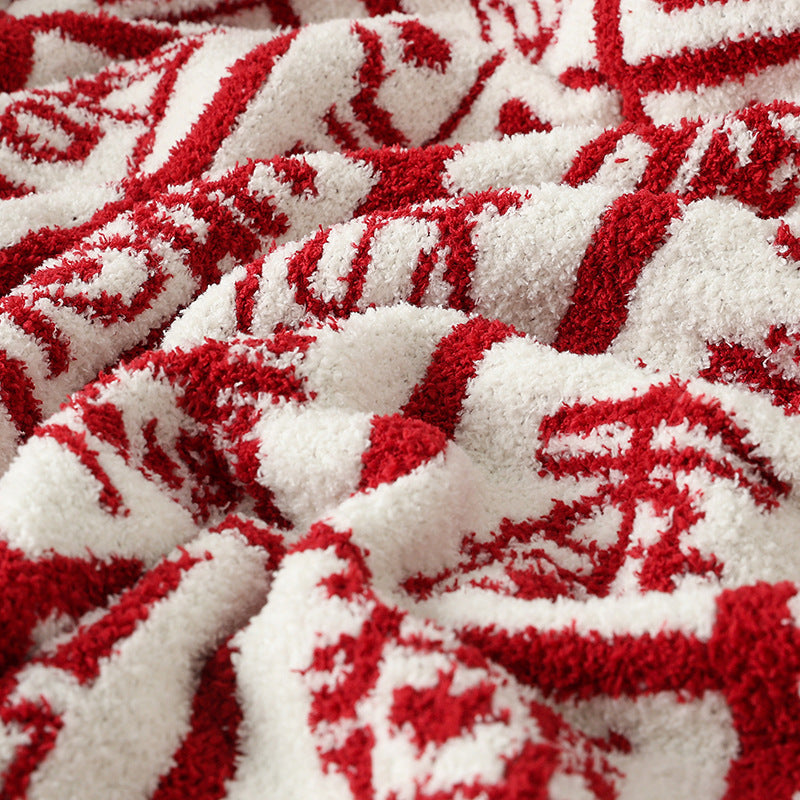 Bohemian style knitted blanket, acrylic