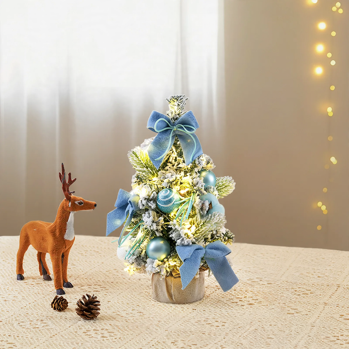 Mini Christmas tree with bow decoration, PVC