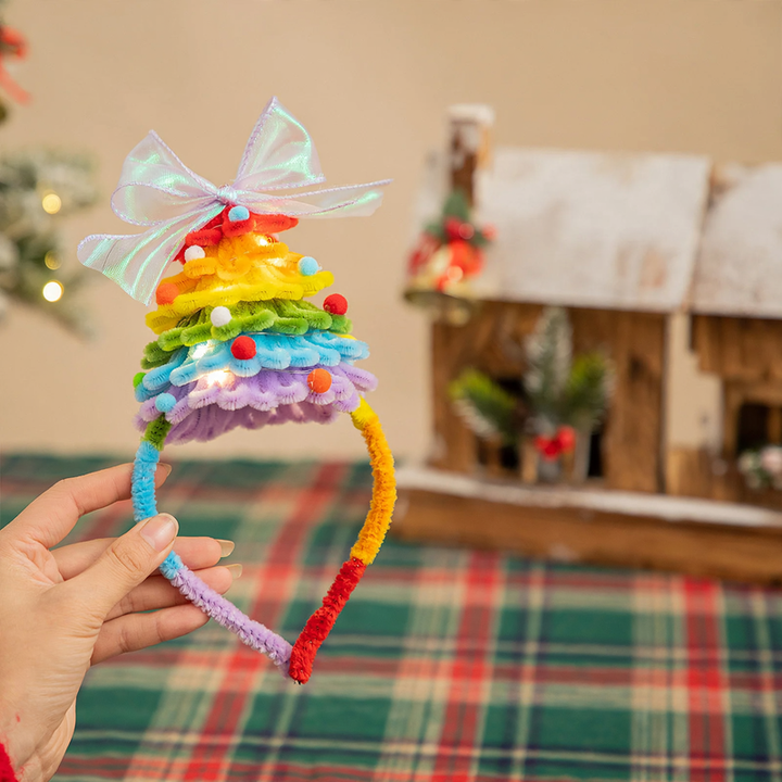 DIY Christmas Tree Set made of wood, 12x28 cm
