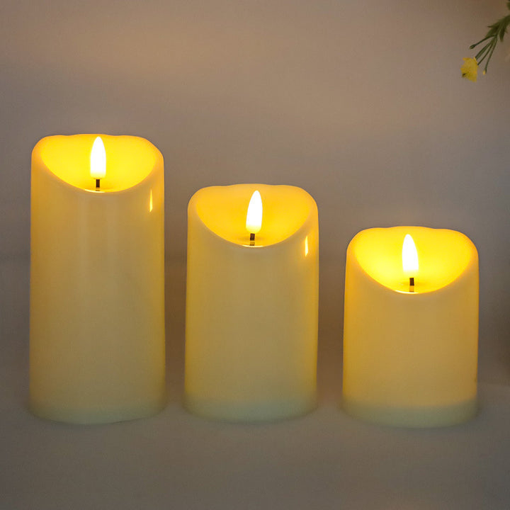LED stump candle with flicker effect