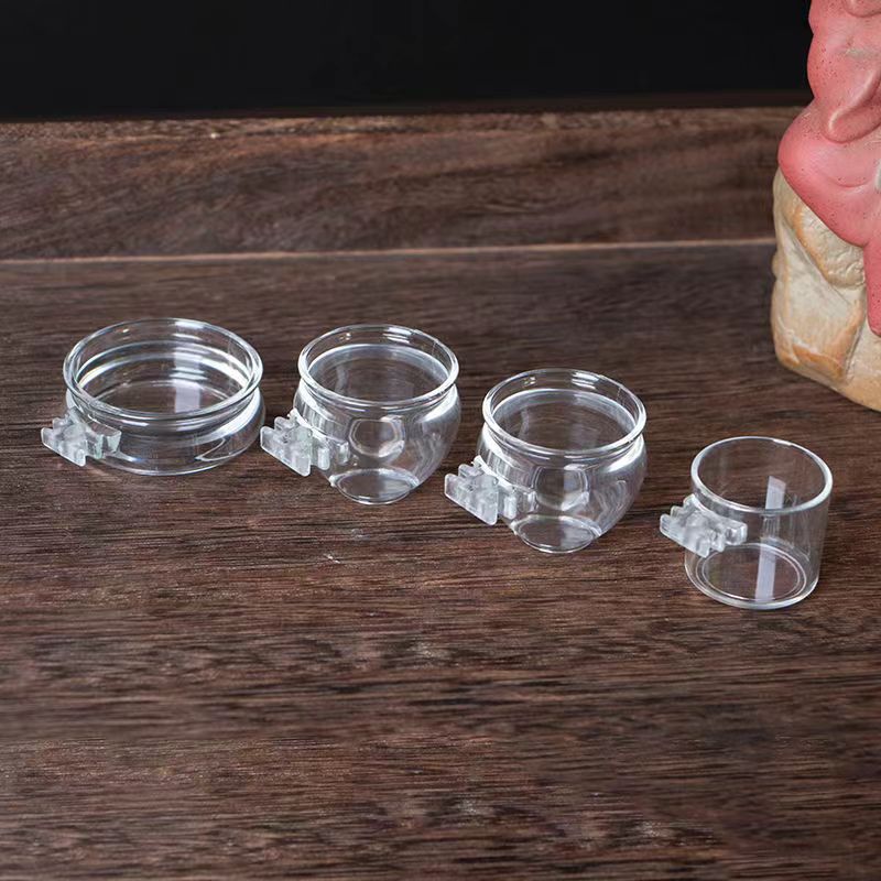 Bird Feed and Water Bowl Set, 4-piece, Acrylic