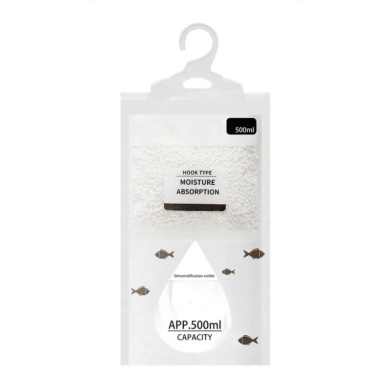 Hanging dehumidifier bag for wardrobes