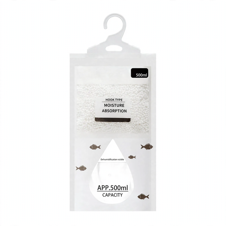 Hanging dehumidifier bag for wardrobes