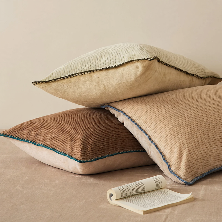 Pillowcase made of milk fleece, textured, pair