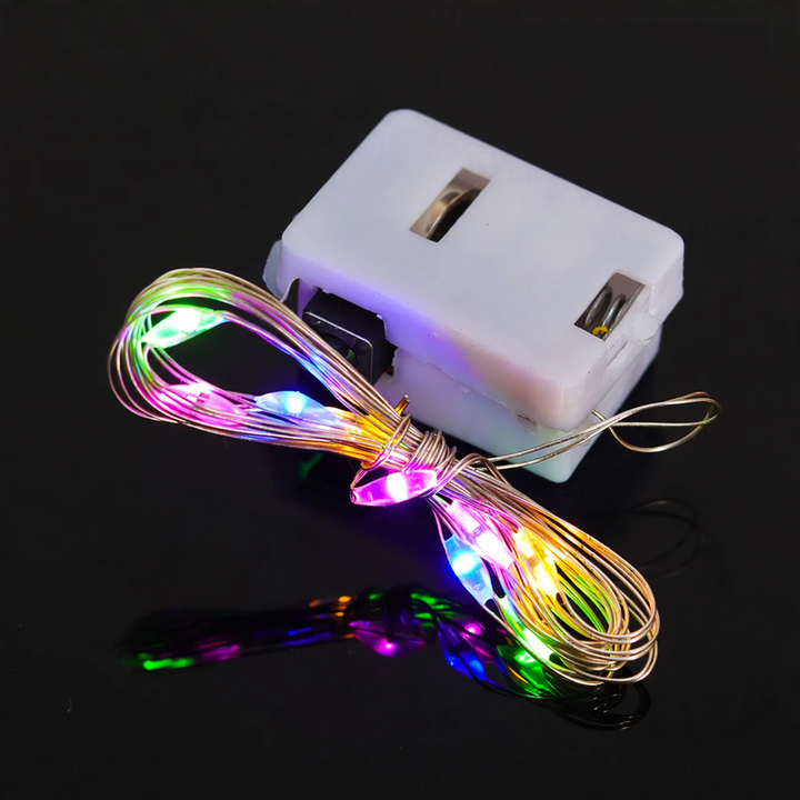 Compact LED copper wire string lights for floral decorations