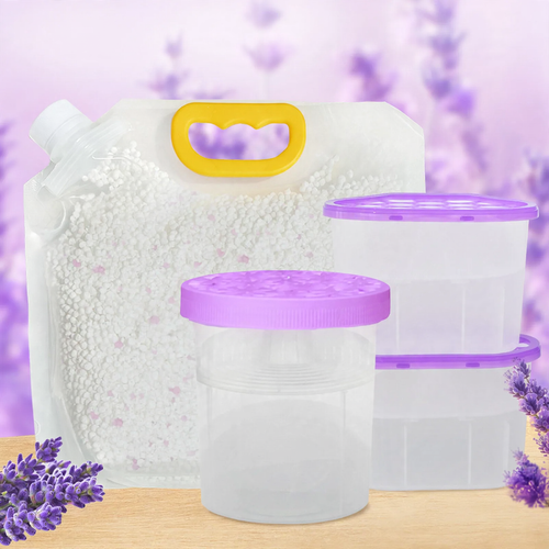Dehumidifier set with lavender scent and calcium chloride