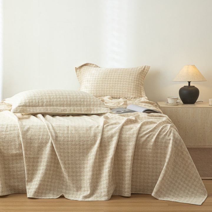 Cotton bed sheet, Jacquard weave