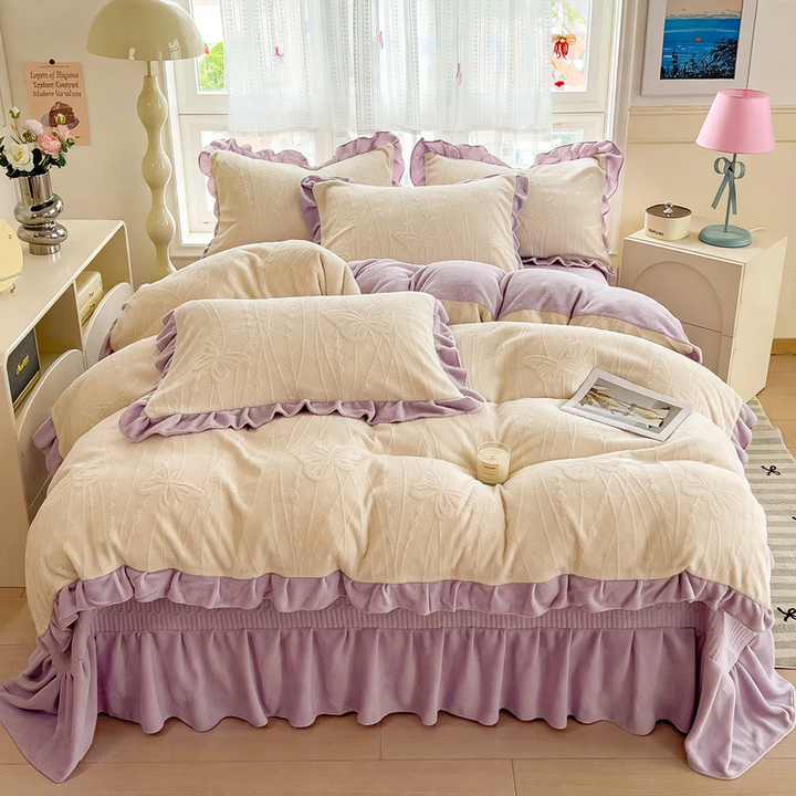 Milk fiber bedding set, 4 piece, winter, bedspread