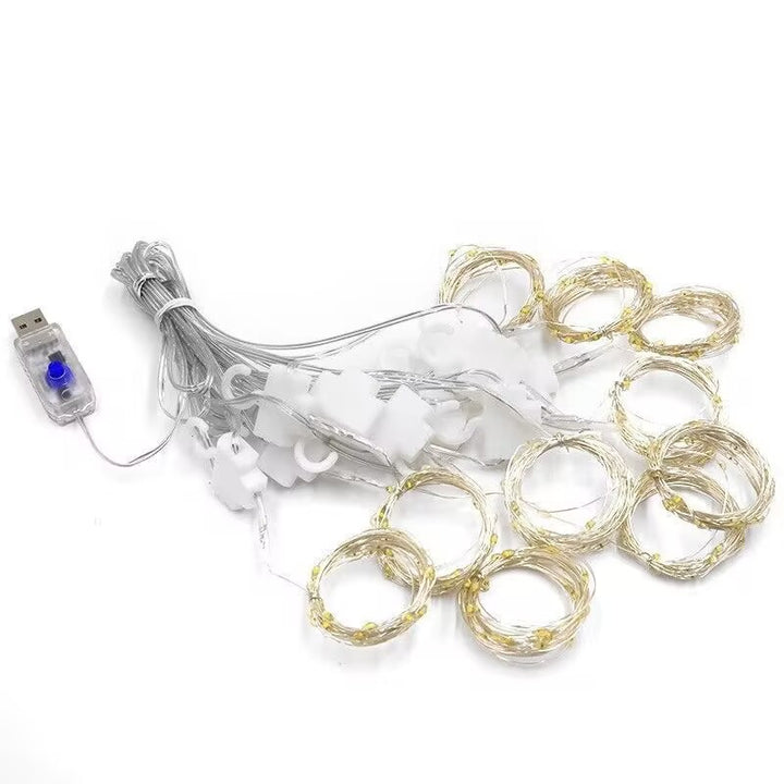 LED Curtain String Lights with USB, Remote Control and Hooks