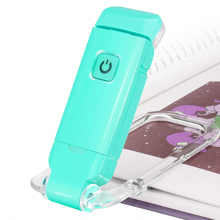 Portable LED clip light for books