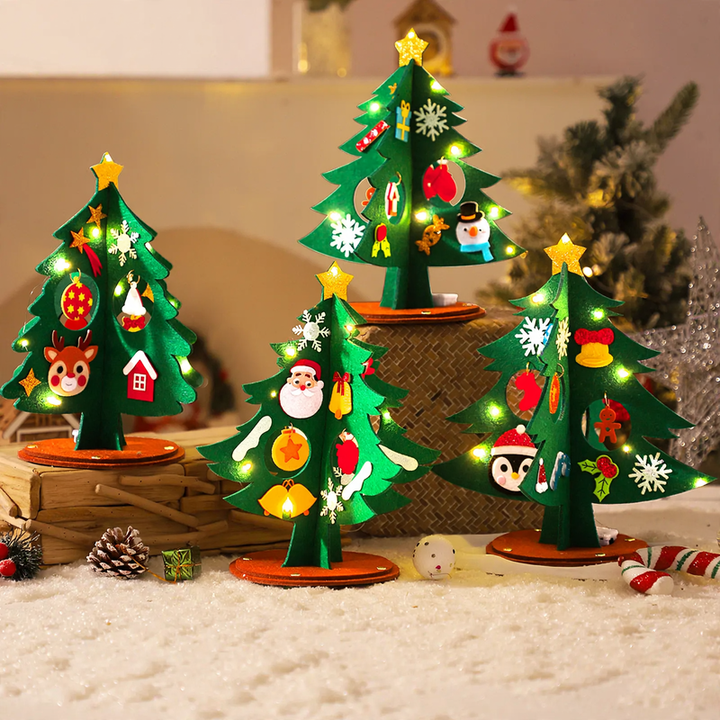 DIY Christmas tree made of fabric for crafting