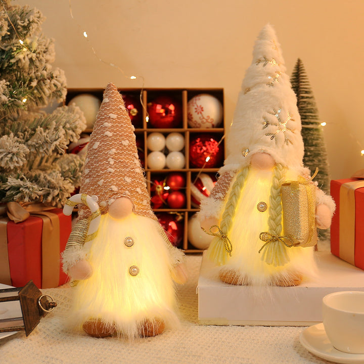 Glittering gnome figure with LED lighting