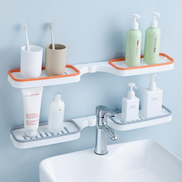 Rotating Bathroom Corner Shelf with Tool-Free Installation and 7 kg Capacity