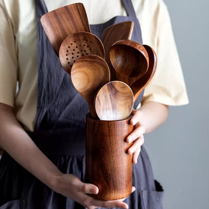 BowLift | Teak Wood Cutlery Set