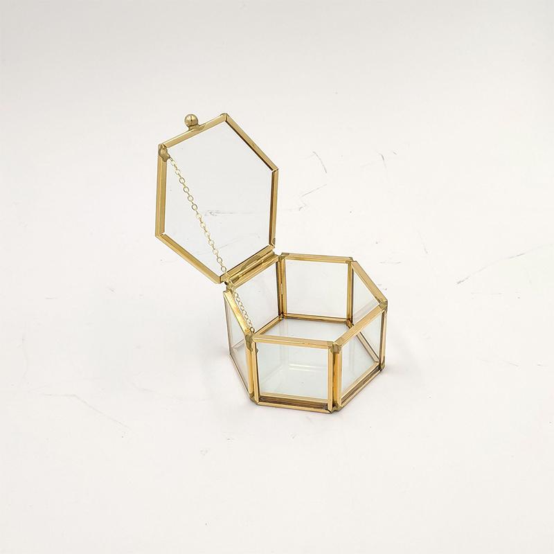 BowLift | Hexagon Transparent Glass Jewelry Box
