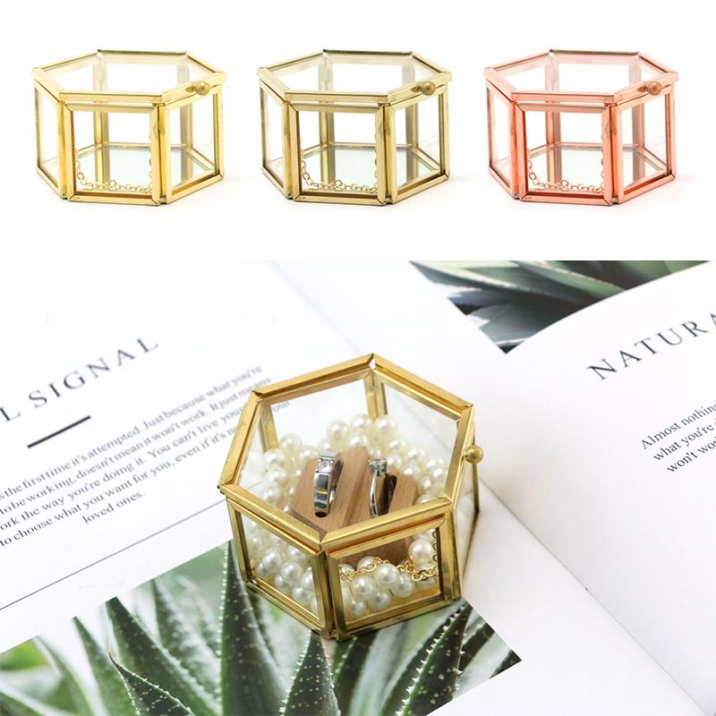BowLift | Hexagon Transparent Glass Jewelry Box
