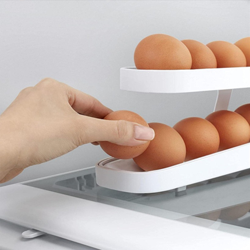 Automatic Rolling Egg Holder with 2 Tiers for 14 Eggs