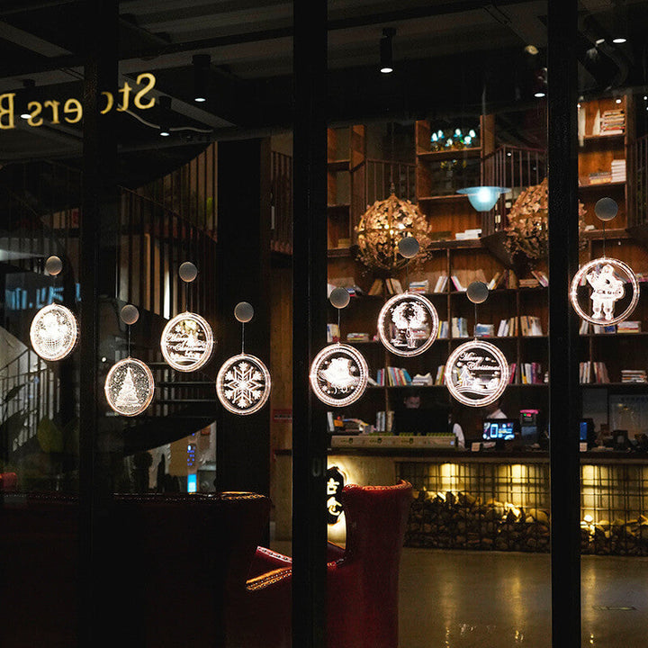 BowLift | Christmas LED Acrylic Decoration Round Suction Cup Light