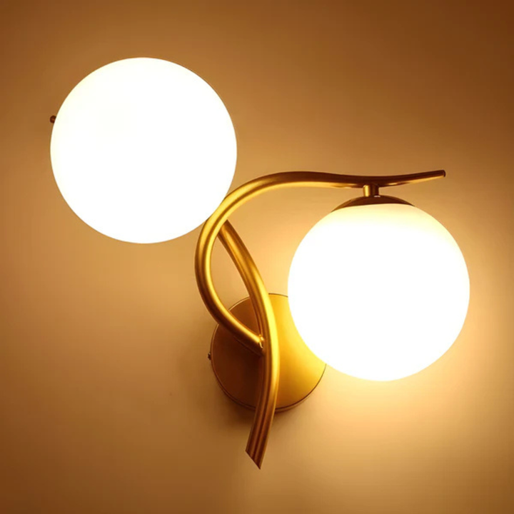 BowLift | Glass and Copper LED Wall Light with Warm White Glow