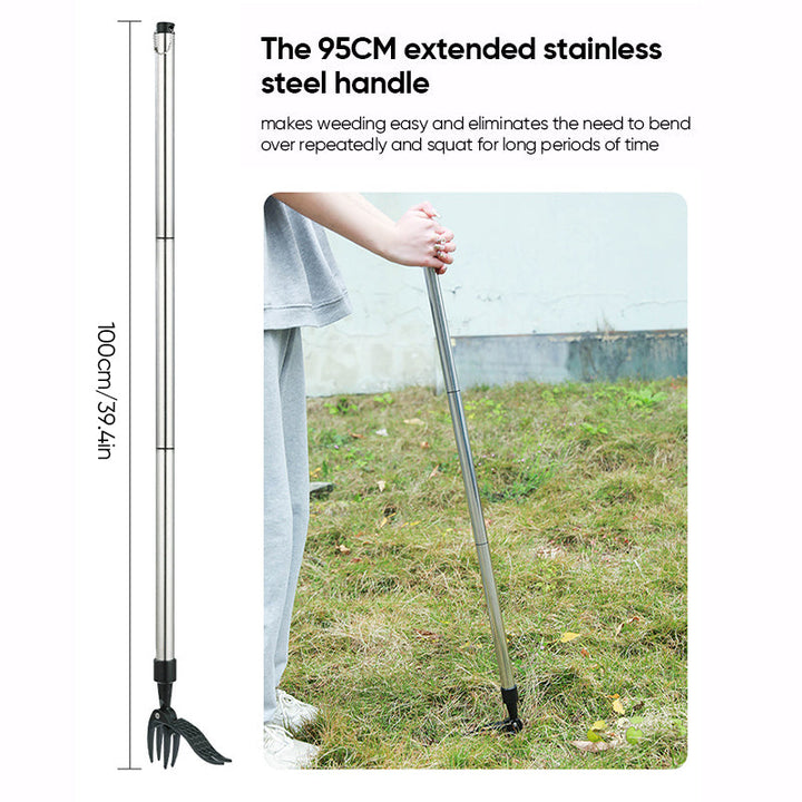 BowLift | Stainless steel adjustable long handle detachable weeder