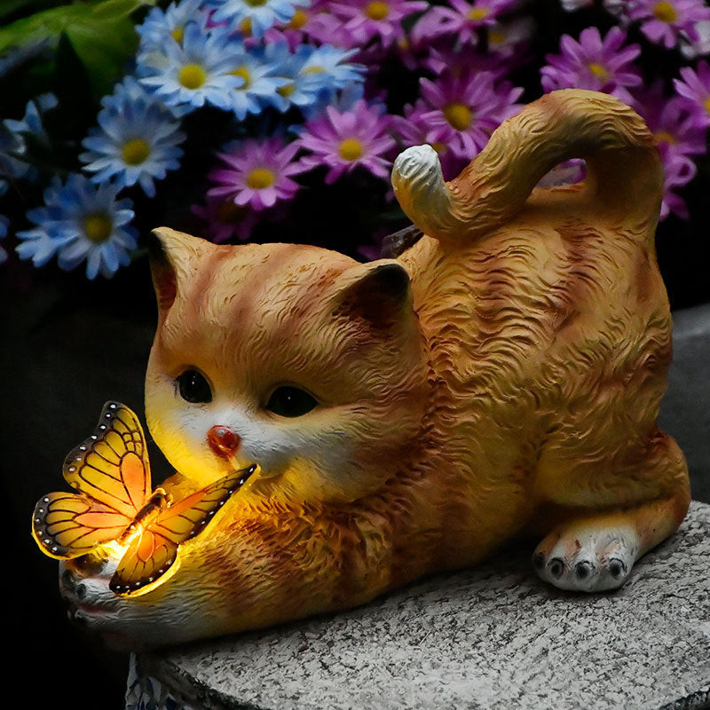BowLift | Cat & Butterfly Solar Light Garden Decor