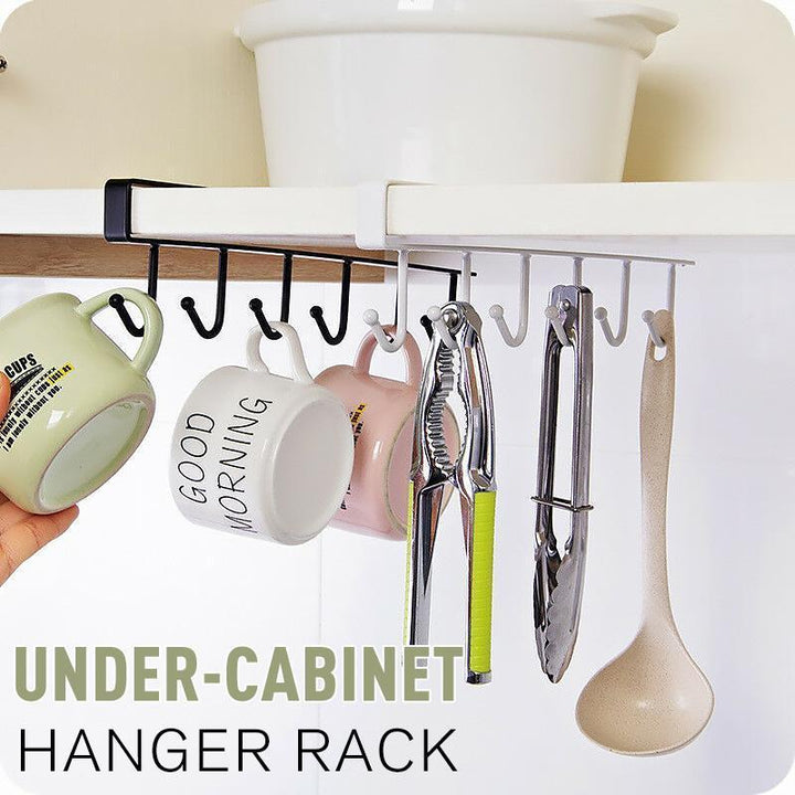 BowLift | 6 Hooks Under-Cabinet Hanger Rack