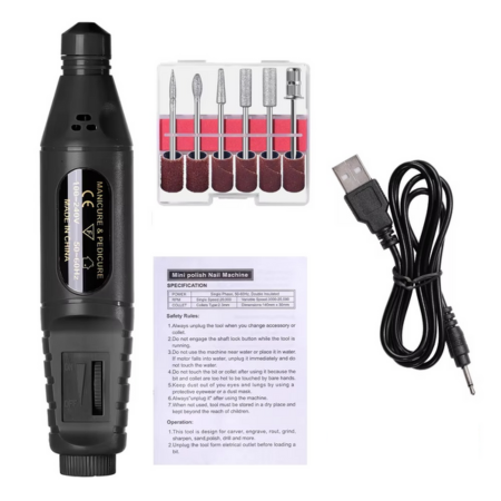 BowLift | 6-in-1 Electric Nail Drill Kit with Portable Manicure and Polishing Tools