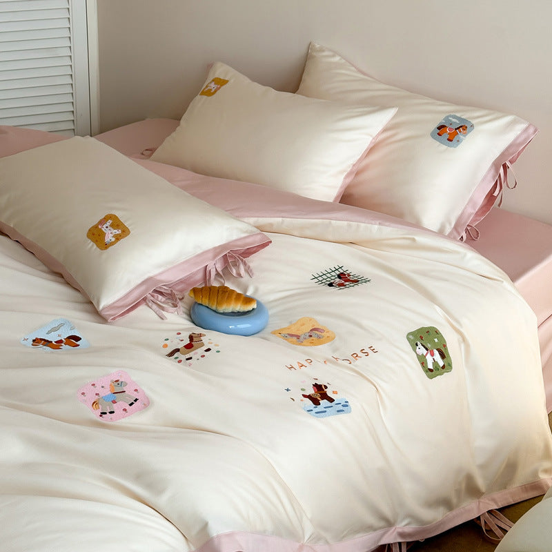 Cotton bedding set, 100S, cartoon pattern