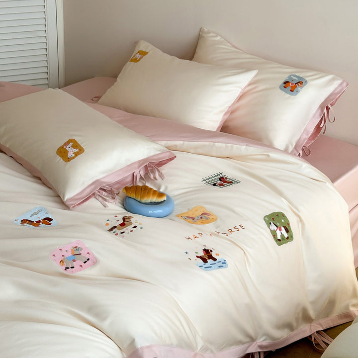 Cotton bedding set, 100S, cartoon pattern