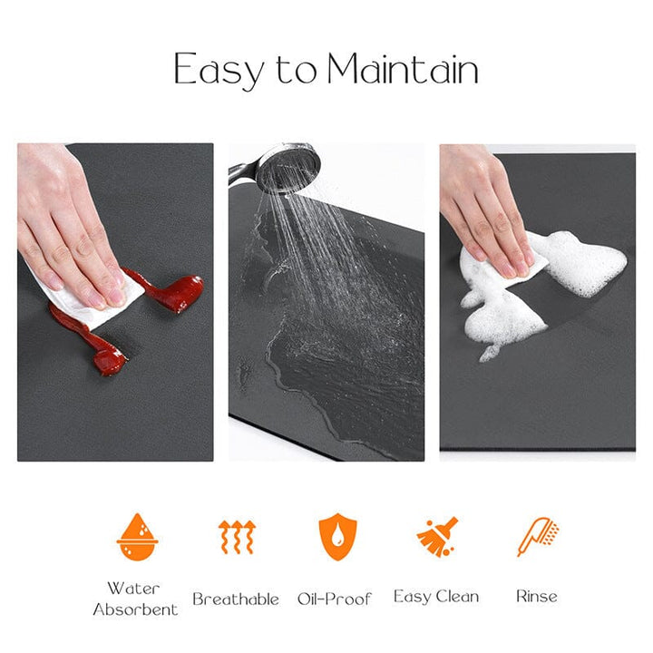 Kitchen Super Absorbent Draining Mat, Quick Dry Dish Coffee Mat | Bowlift