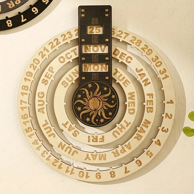 BowLift | Wood Rotating Circular Perpetual Calendar