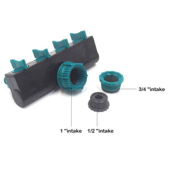 BowLift | Universal 4-way garden hose splitter – Adjustable faucet splitter