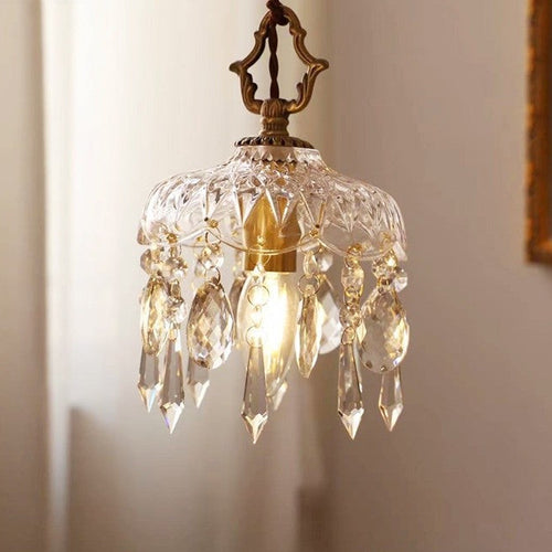 Large Brass Crystal Chandelier