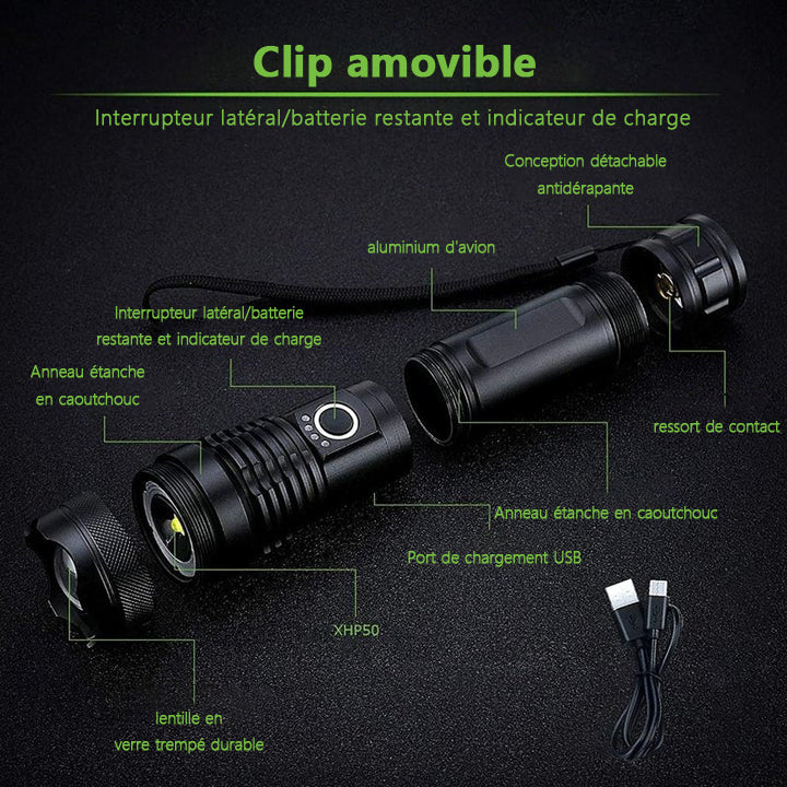 Military flashlight laser waterproof | Bowlift