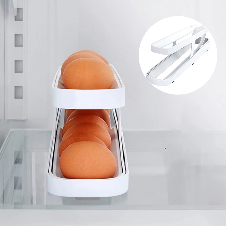 Automatic Rolling Egg Holder with Two Tiers, Holds up to 14 Eggs