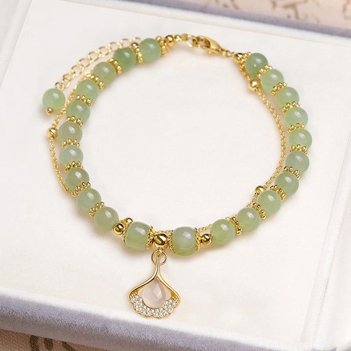 BowLift | Gold Plated Natural Jade Bracelet