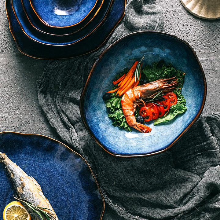 Ocean Waves Deep Blue Plate | Bowlift