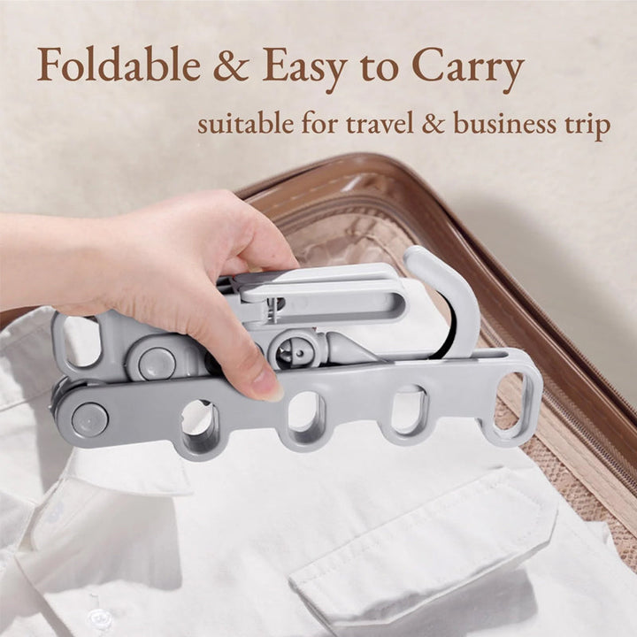 Foldable Travel Clothes Hanger with Rotating Hook