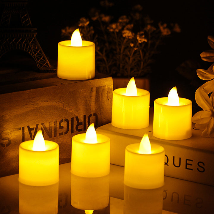 LED electronic candle with wave edge, various designs
